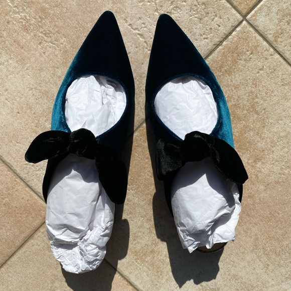 Brand New size 38 Velvet serpent green Evelyn Mules - Picture 8 of 9